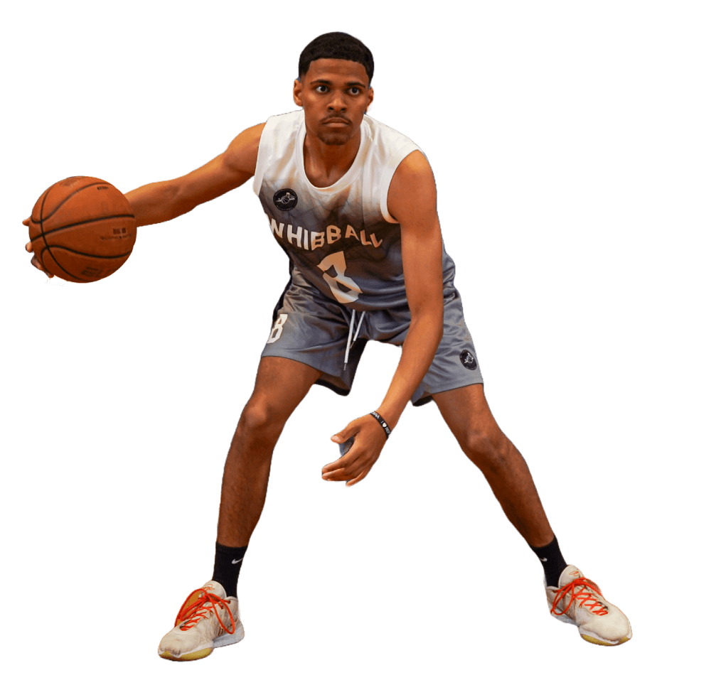 Adult player dribbling the basketball