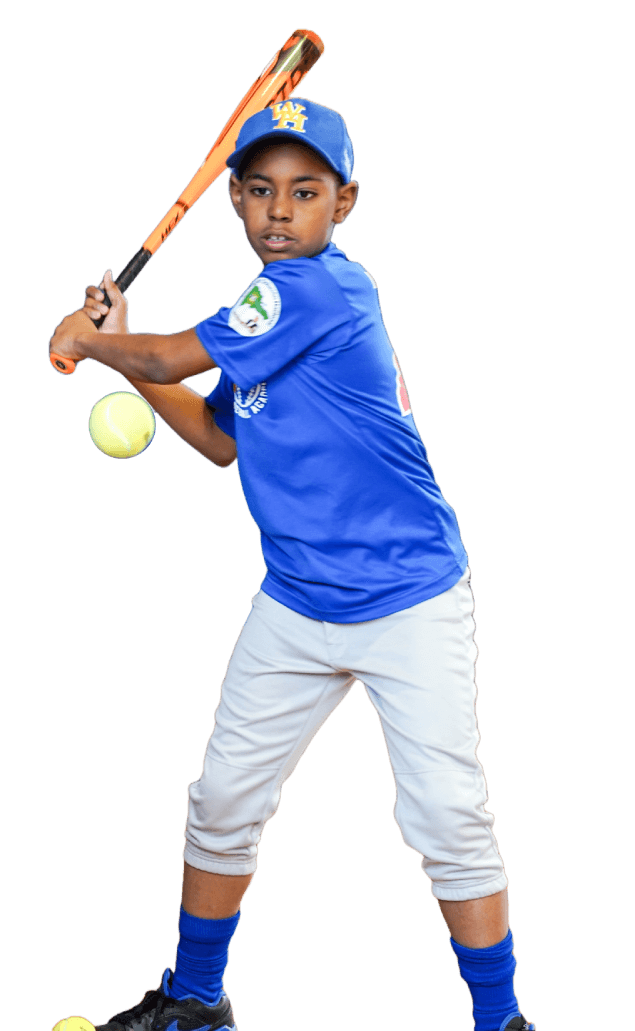 Young baseball player holding a bat